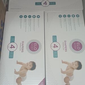ELO Baby Size 4 Diapers - White with Teal & Purple Accents